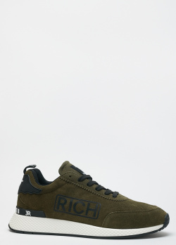 Замшеві кросівки John Richmond кольору хакі, фото